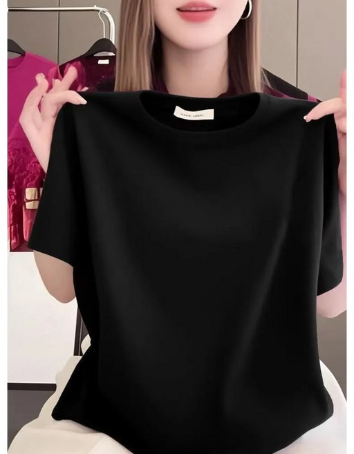 (TRENDISTY)보그핏 샤셔상의 / 여성 데일리 반팔 티셔츠 캐릭터 기본 상의