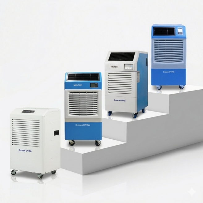 국산 산업용 제습기 업소용 영업용 펌프내장 대용량 대형 80 150 210 300L 아파트주차장 창고 지하실, 80리터 50-80평