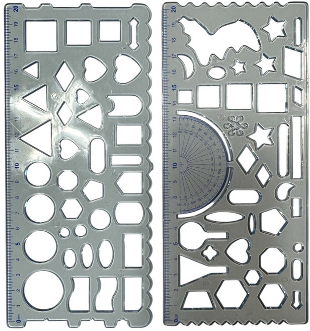 [대진교육] 모양자(1봉 2입) 세트 20cm 초등준비물, 1봉