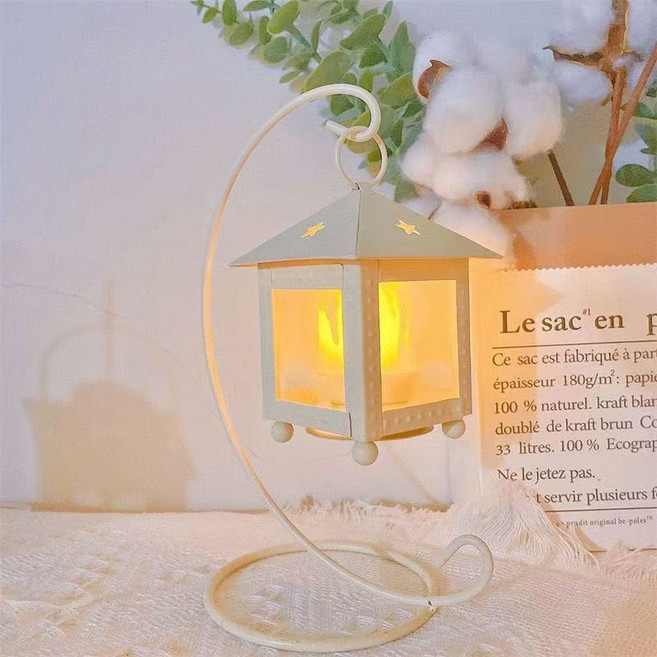 앤티크 캔들 홀더무드등 거실 침실수면등 ins분위기스탠드, 흰색02