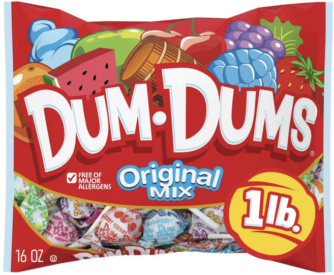 Dum Dums 롤리팝 앤 파티 캔디 오리지널 믹스, 453g, 1개