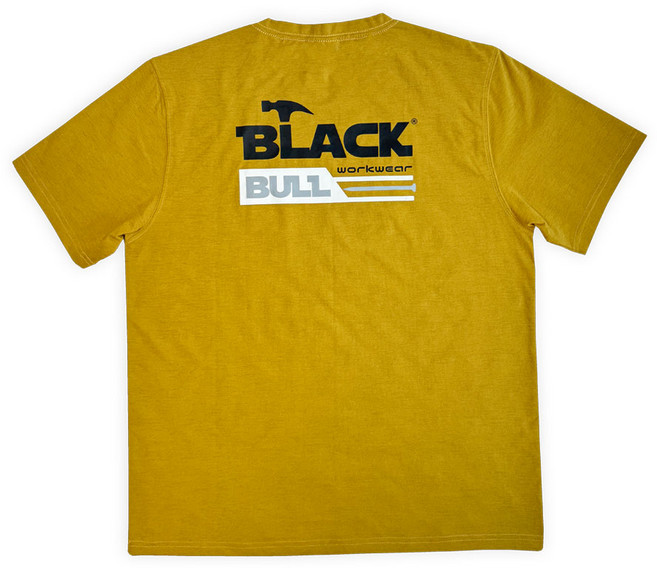 블랙불 워크웨어 그래픽 반팔 티셔츠 (머스타드)
