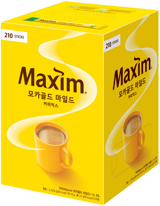 맥심 모카골드 마일드 커피믹스, 12g, 210개입, 1개