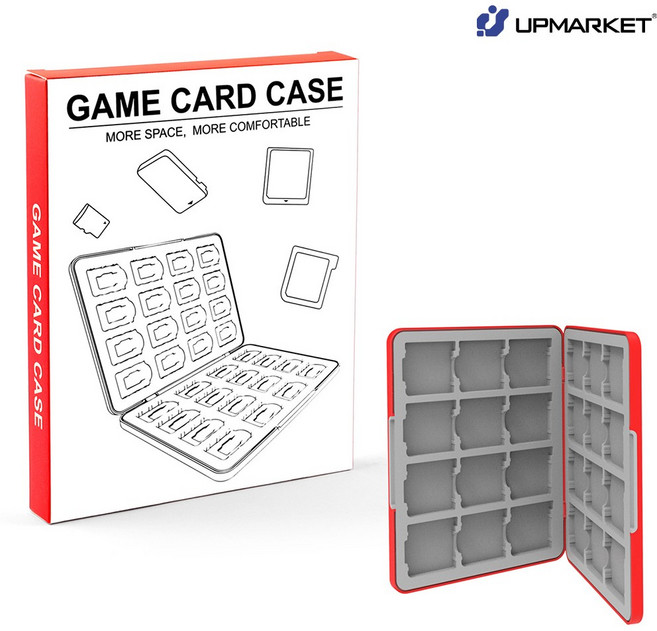 닌텐도 DS 3DS 게임 칩 케이스 카트리지 24개입 수납 마그넷, 레드