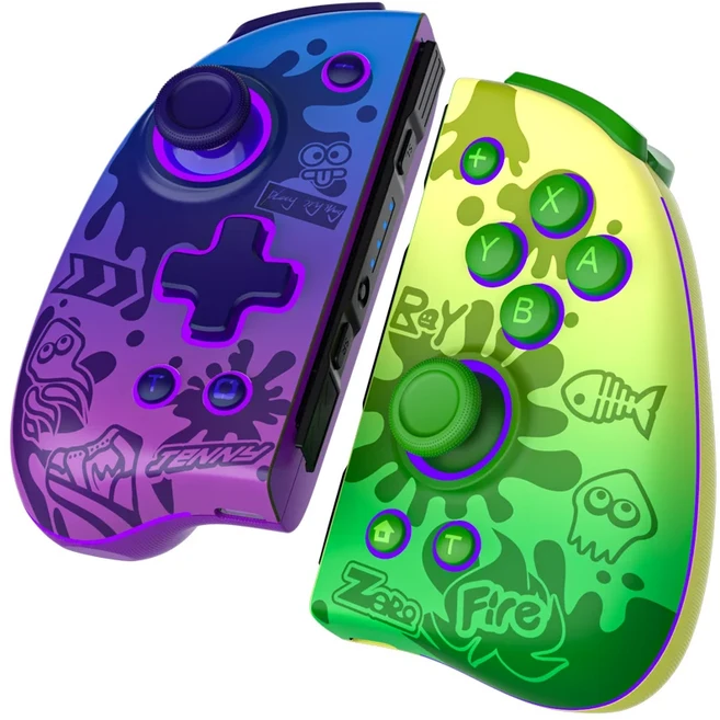 자동 화재 터보 매크로 ALPS 아날로그 엄지 스틱 모션 센서가 장착된 Swtich/Lite/OLED용 INE Neptune 기계, 01 Purple-Green