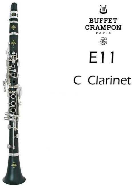 뷔페 CRAMPON E11 클라리넷 C 의 17 키 베이클라이트 또는 에보니 우드 바디 니켈 도금 악기 케이스 포함