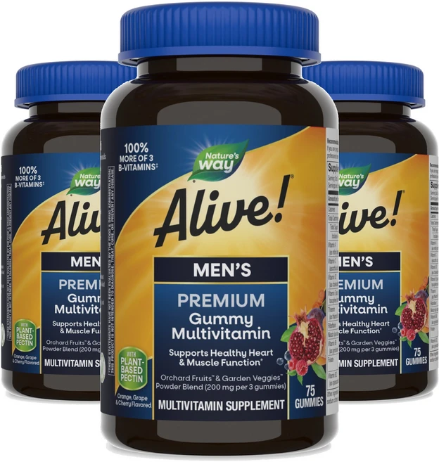 네이쳐스웨이 얼라이브! 맨 프리미엄 구미 멀티비타민, 75정, 3개 - 쿠팡