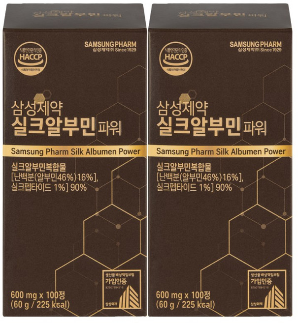 삼성제약 실크알부민 파워, 2개, 100정
