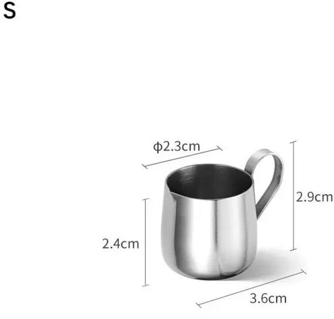 304 스테인레스 스틸 미니 우유 주전자 지적 꽃 항아리 내구성 작은 우유 Jigger 커피 도구 컵 투수 우유, 01 S