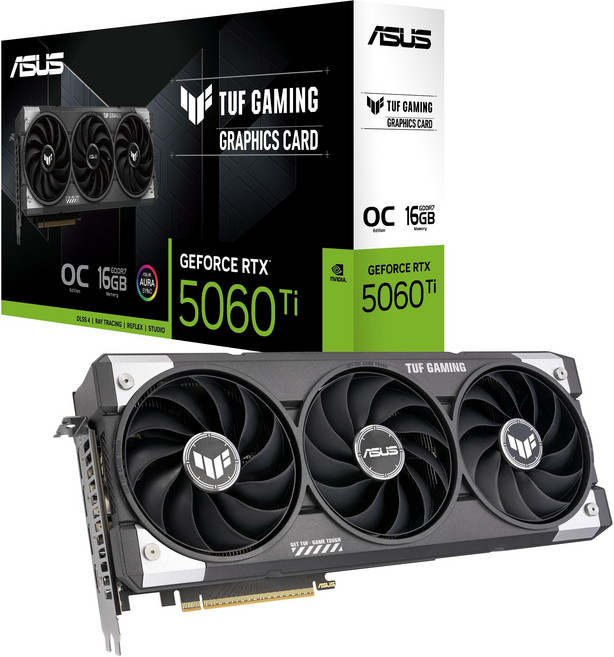 ASUS NVIDIA GeForce RTXTM 5060Ti 16GB PCIE 5.0 GDDR7 OC EditionTUF-RTX5060TI-O16G-GAMING 비디오