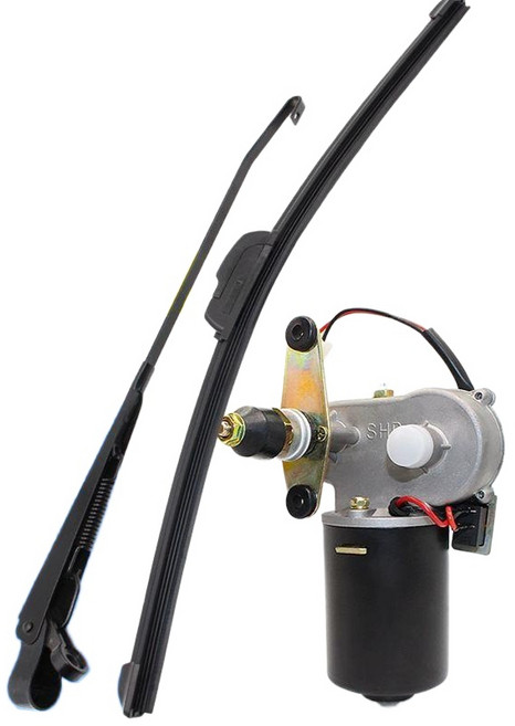 오토바이 모터 윈드스크린 부품 프론트 윈드실드 앞유리 12V 전동 와이퍼 세트 30cm, 와이퍼 블레이드 35cm