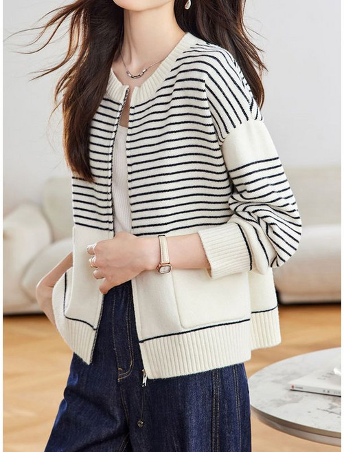 에꼴드파리 어바웃 단가라 집업 가디건 F59WRB007Z