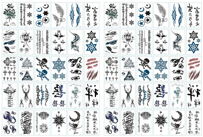 타투스티커 30종세트 2개1세트 타투 헤나 스티커, D type, 2개