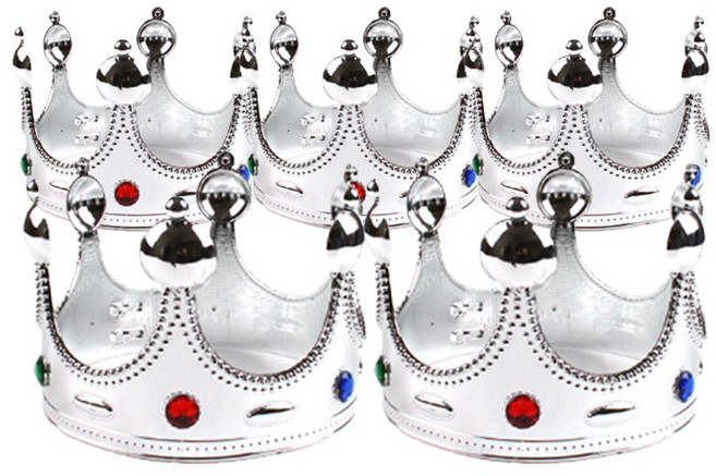 [메잌미] 왕자왕관 파티머리띠 실버 5개, 1세트