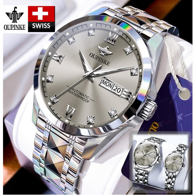 [CLOEVER] OUPINKE 프리미엄 오토매틱 남성 비즈니스 시계 품격 있는 커플 선물용 예물용 메탈 손목시계 [정품수입 A/S 보장]