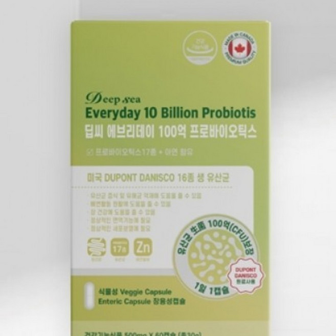 장건강 딥씨 에브리데이 100억 프로바이오틱스 60캡슐 ks, 1개