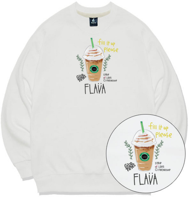 JYFASHION 카페라떼 맨투맨 빅사이즈 오버핏 맨투맨 티셔츠