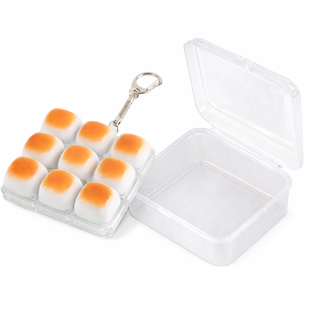식빵 키캡 키링 딸깍이 클리커 열쇠고리 [키보드 클릭커 마시멜로], 9구, 1개