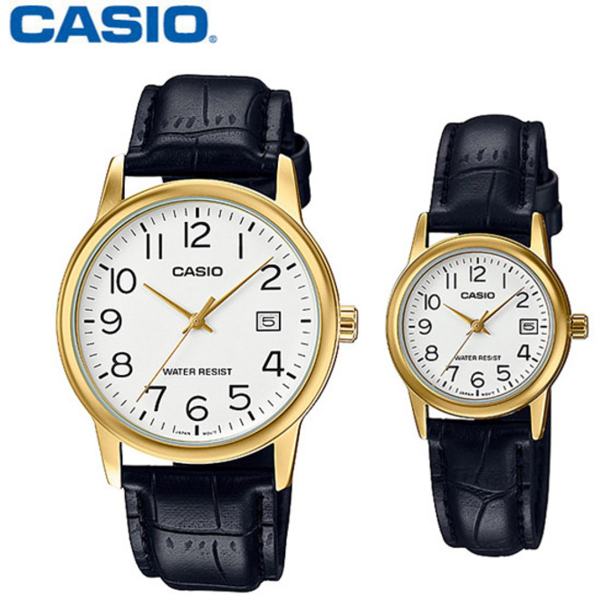 카시오 시계 MTP-V002GL-7B2D / LTP-V002GL-7B2D 남성용 손목시계 커플시계 가죽밴드 CASIO 정품