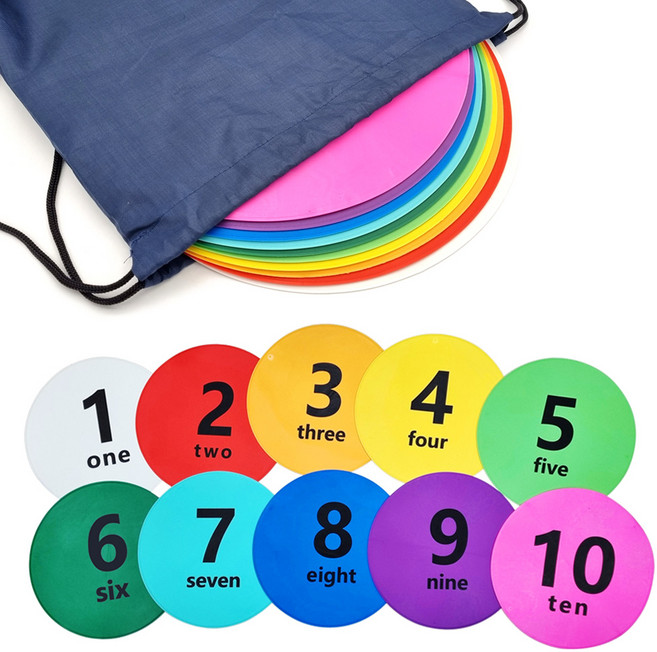 더이안 원마커 6색 10색 숫자원마커 전용가방포함 스포츠 체육 실내놀이, 10색 숫자 원마커
