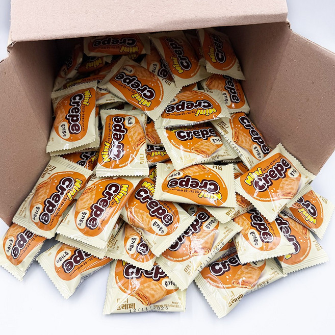 한입 콩가루 크레페 인절미 과자 개별포장 간식 100개, 1개