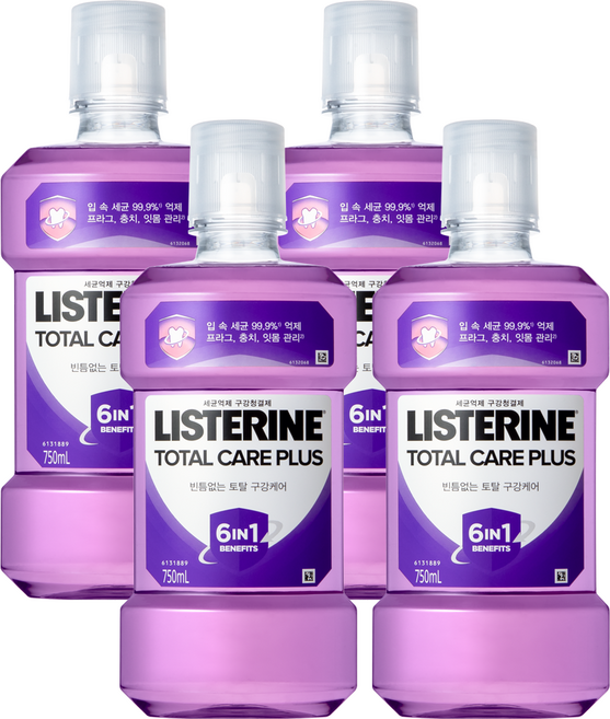 리스테린 토탈케어플러스 750ml 4개 + 증정