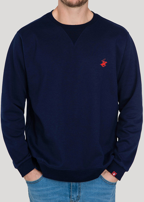 비버리힐즈폴로클럽 남여공용 특양면 자수로고 맨투맨 티셔츠 EPL9T00