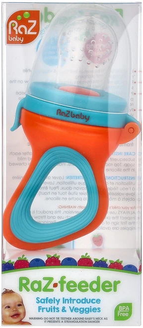 RaZbaby Raz-피더 6m+ 레드 & 블루 피더 1개 RaZbaby (라즈베이비), RaZbaby, Raz-피더, 6m+, 레드 & 블루,, 1 - 쿠팡