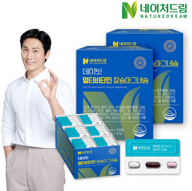 데이빗 멀티비타민 칼슘 마그네슘 루테인 rTG오메가3 30팩, 78.9g, 2박스