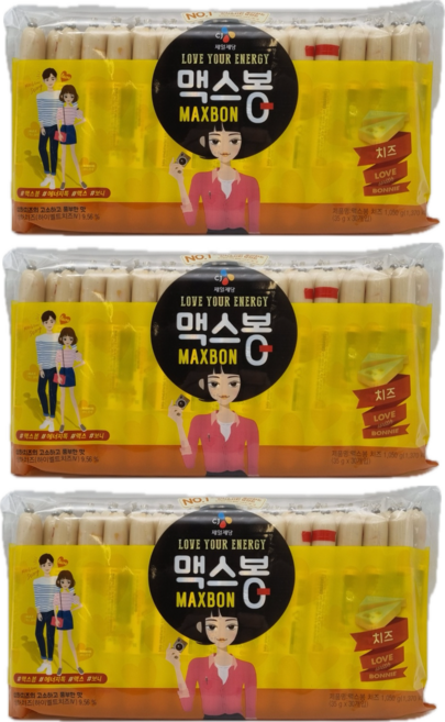 맥스봉 치즈 소시지, 1.05kg, 3개