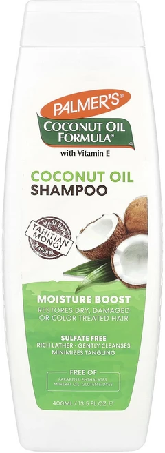Palmer's Coconut Oil Formula® 비타민E 함유 모이스처 강화 샴푸 건성 손상 또는 염색 모발용 400ml(13.5fl oz), PalmersCoconutOilFormula비타민E함유, 1개, 400ml - 쿠팡