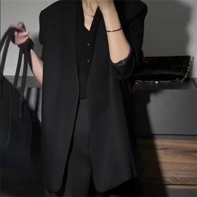 해피유통 여성용 춘추 옥스포드 통근 슬랙스 정장+바지 와이드 팬츠 세트 투피스 LWJ