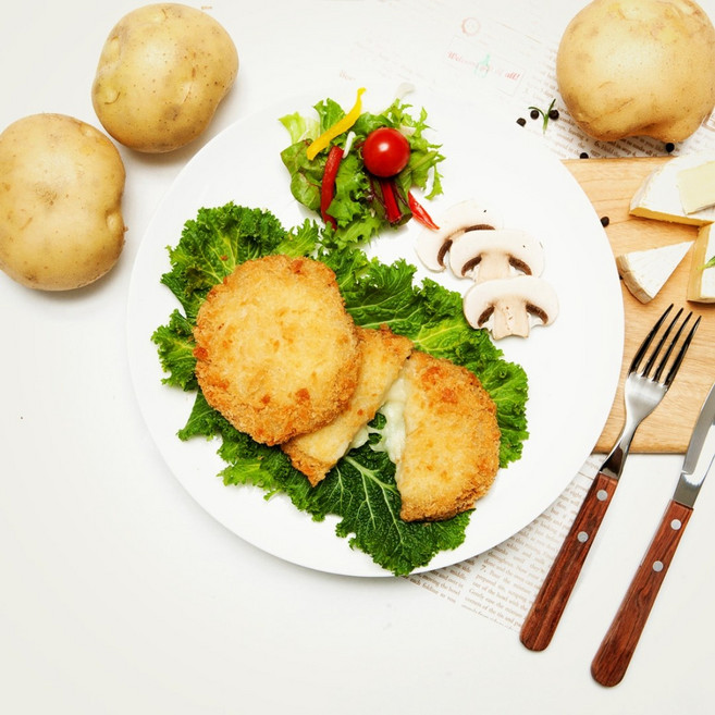맛있는 채식 콩고기 푸드 감자치즈까스 2kg 콩단백질, 1개