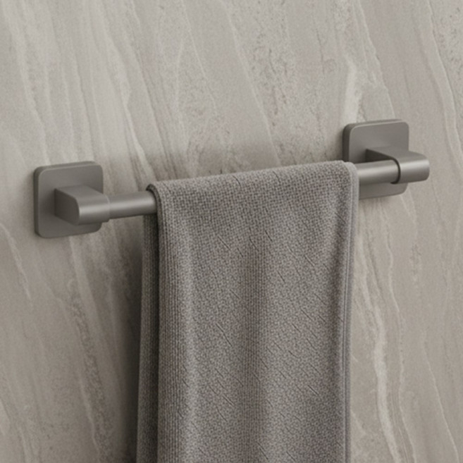 레브홈 튼튼한 무타공 욕실 수건걸이 화장실 수건거치대, 1개, 스톤그레이