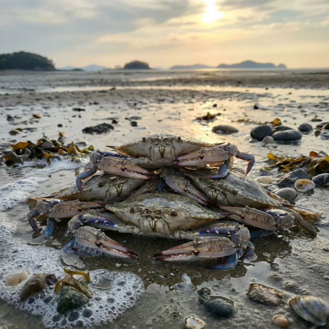 [다정한수산] 최상급 생물 서해안 활꽃게 암꽃게, 1개, 소 1kg (5-6미)