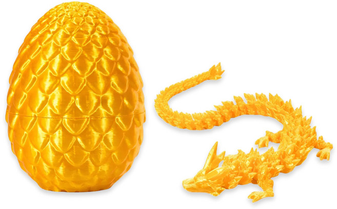 빌리네집 3D 드래곤 장난감 용 장난감 피규어 관절형, 14드래곤_실크 브라이트 골드 + 8.5cm알