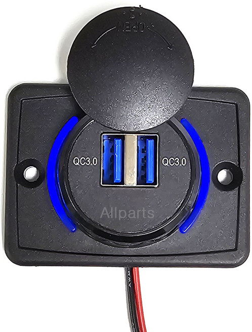 방수 시거잭 USB 급속충전기 QC 3.0 캠핑카 카라반 매립 시거잭소켓 USB, MGC-27, 2구, 1개