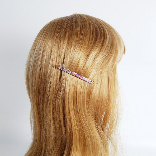 시크몽 프랑스핀 호피 마블 미니 슬림 6.5 cm 빼빼로 헤어 자동핀