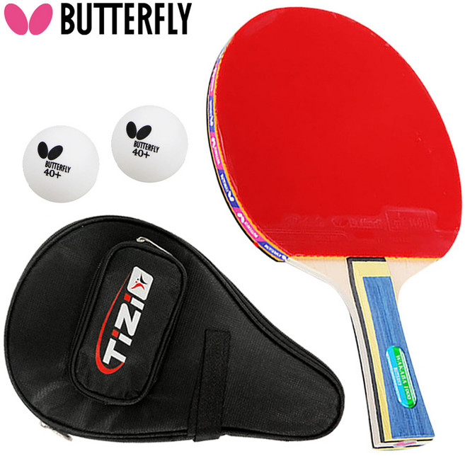 버터플라이 탁구라켓 와카바S1000 + 케이스 + 탁구공 2p 세트, 1세트, 라켓1채+케이스1개+공2개