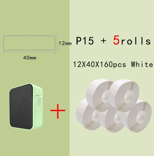P15 MiniLabel 프린터 D110 휴대용 유사한 무선 블루투스 라벨링 기계 ElvinKoko 열 마커, 07 5Rolls Printer Set4