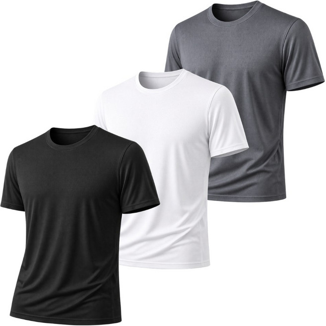 픽앤유 남자 여름 반팔티 기능성 쿨링 드라이 티셔츠 3종 세트