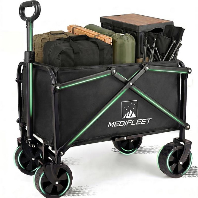 메디플릿 다용도 캠핑 아웃도어 폴딩 카트 웨건, 1개, 블랙(6호)