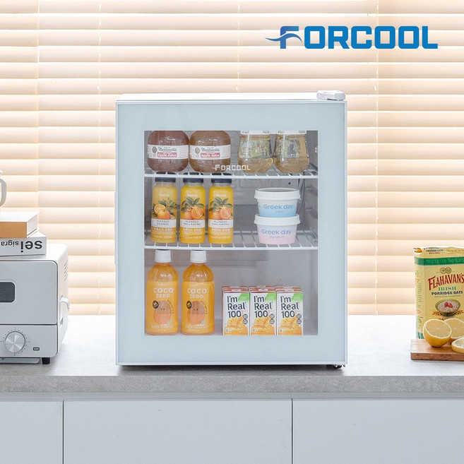 포쿨 미니 쇼케이스 냉장고 KVC-50 50L, 화이트