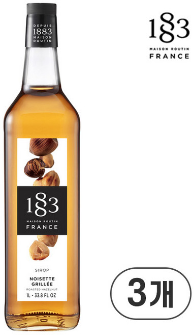 프랑스 1883 로스티드 헤이즐넛향 시럽, 1L, 3개