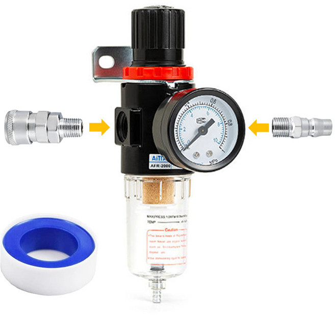 에어 컴프레서 콤프레서 수분 제거 일체형 필터 C, 수분제거기+커플러+테프론