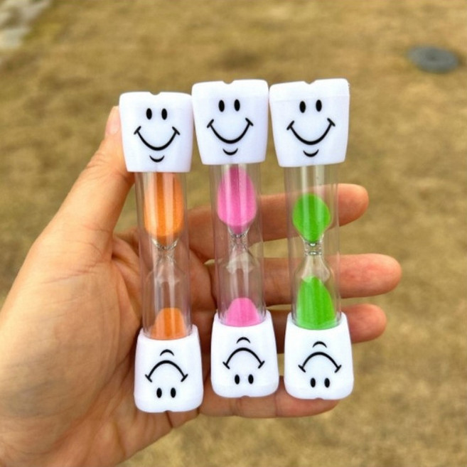 학용품 모음 고급 3분 모래 시계 어린이 양치 타이머 사우나 시간재기 학교 어린이집 유치원 선생님 학생 준비물, 핑크모래