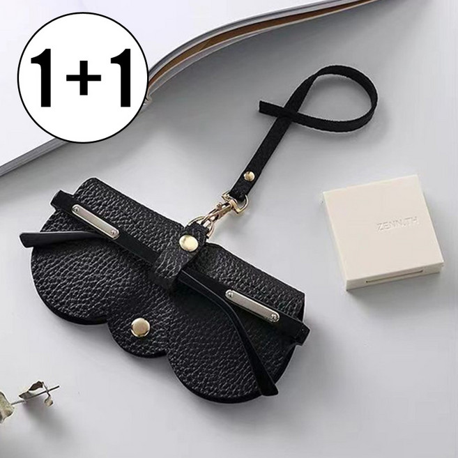 1+1 다제이샵 휴대용 선글라스 안경 가죽 케이스 여행용 파우치 안경집