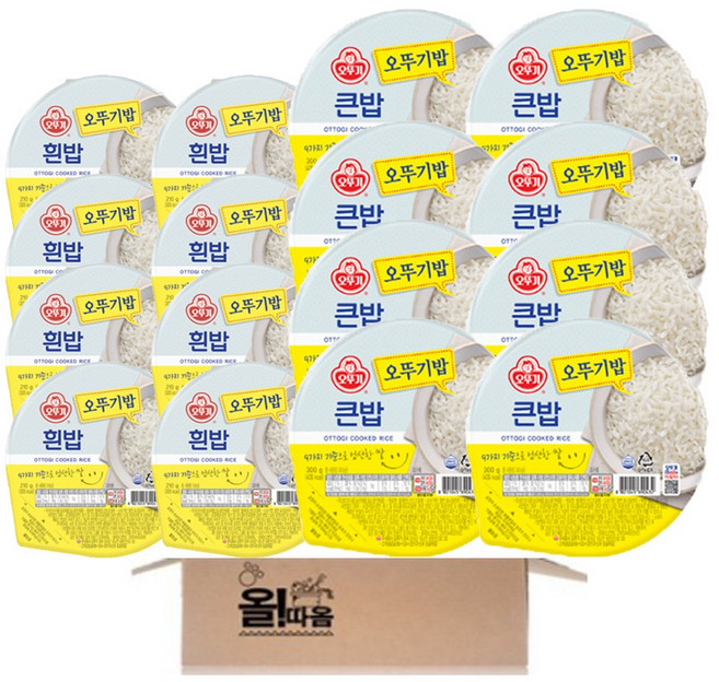 맛있는 오뚜기밥 기획(흰밥210g 8개+큰밥300g 8개), 1박스, 4.08kg