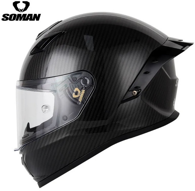 soman F1 全罩式安全帽 降噪 安全認證 插釦 拆洗內裡 耳機槽, 碳纖紋,XXL(61-62CM)