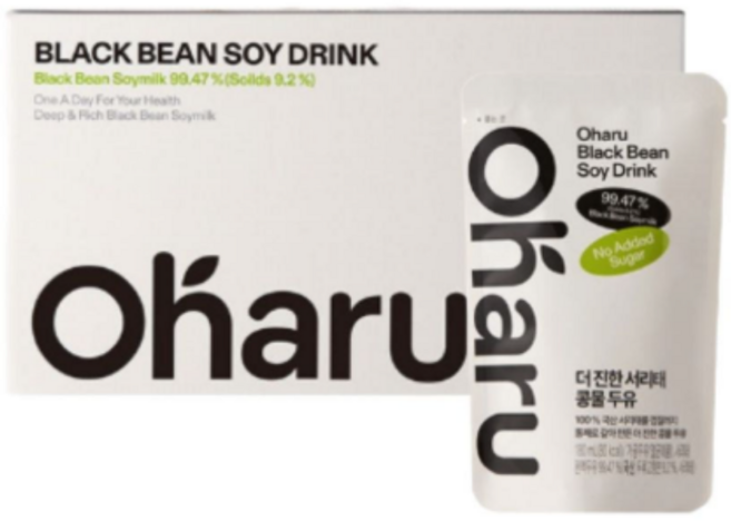 오하루 더 진한 서리태 콩물 두유, 15개, 180ml